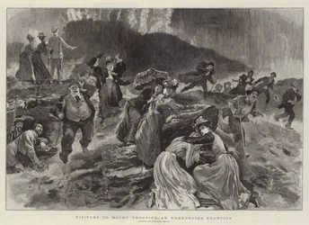 Besøkende til Vesuv, et uventet utbrudd